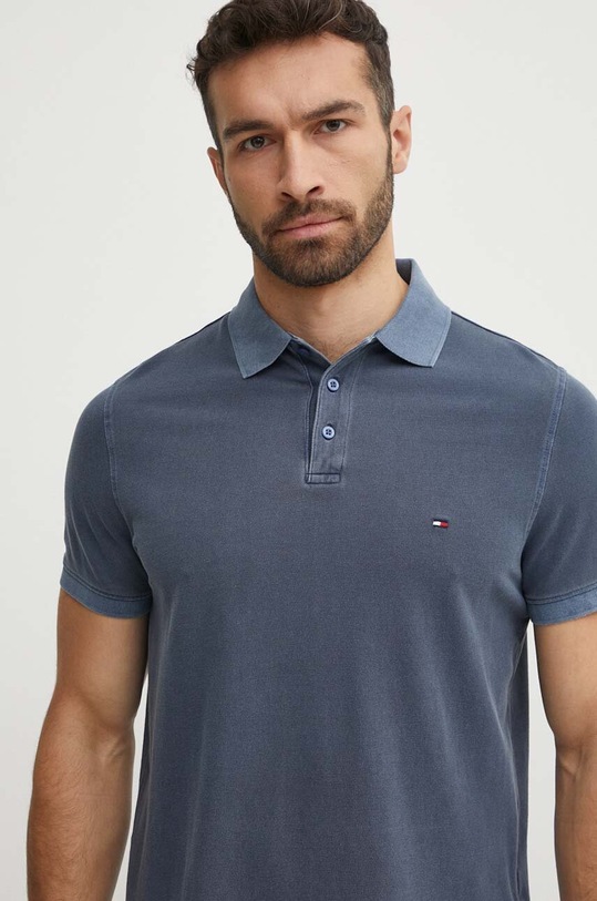 Ρούχα Βαμβακερό μπλουζάκι πόλο Tommy Hilfiger MW0MW34757 μπλε