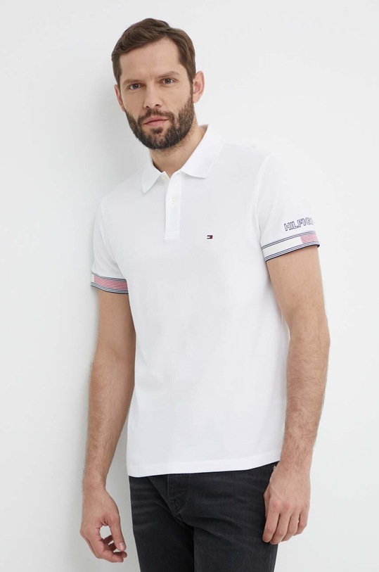 Πόλο Tommy Hilfiger MW0MW34780 λευκό SS24