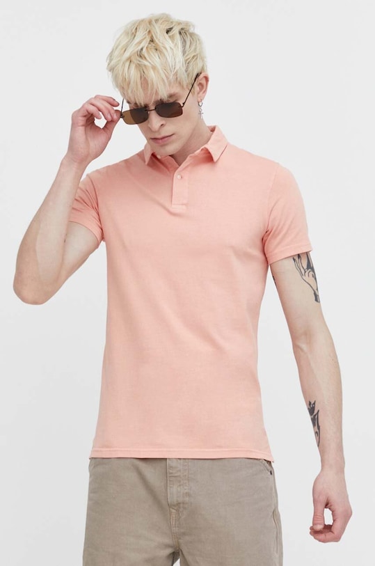 Superdry polo bawełniane różowy M1110323A.MUI