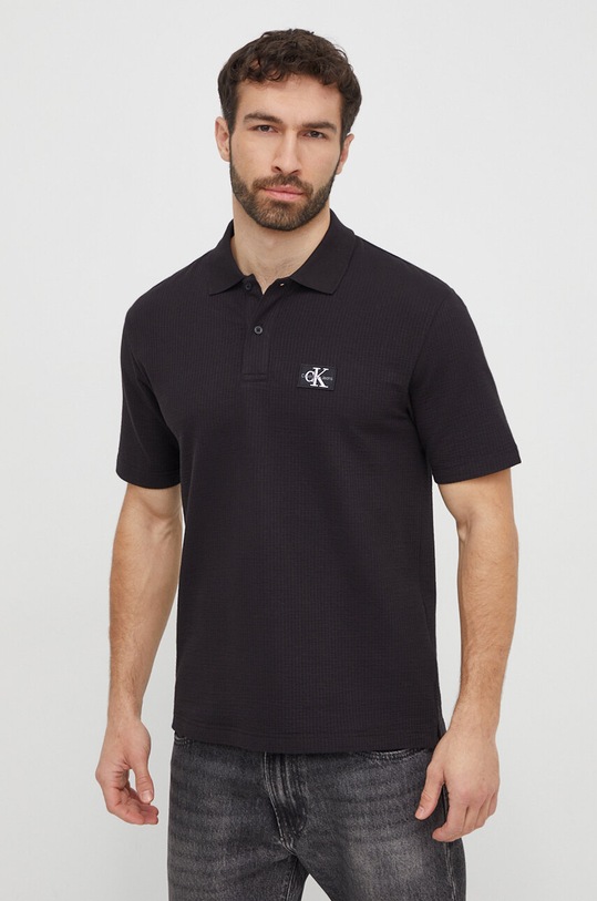 Calvin Klein Jeans polo aplikacja czarny J30J325433