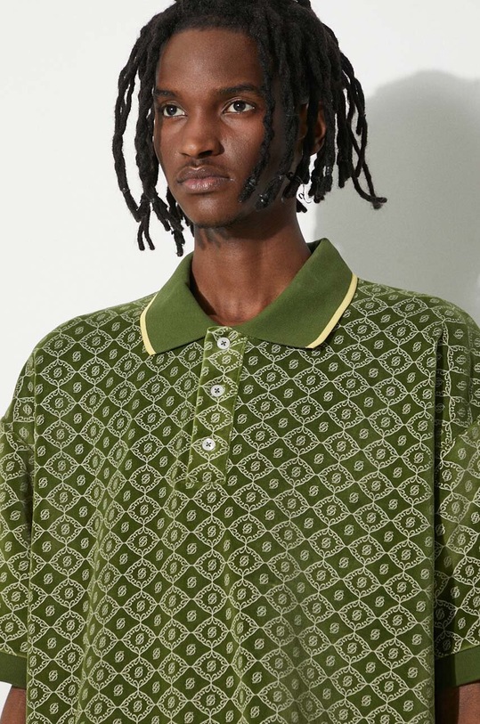 Polo majica Drôle de Monsieur Le Polo Monogramme D.PL121.CO091.GN zelena