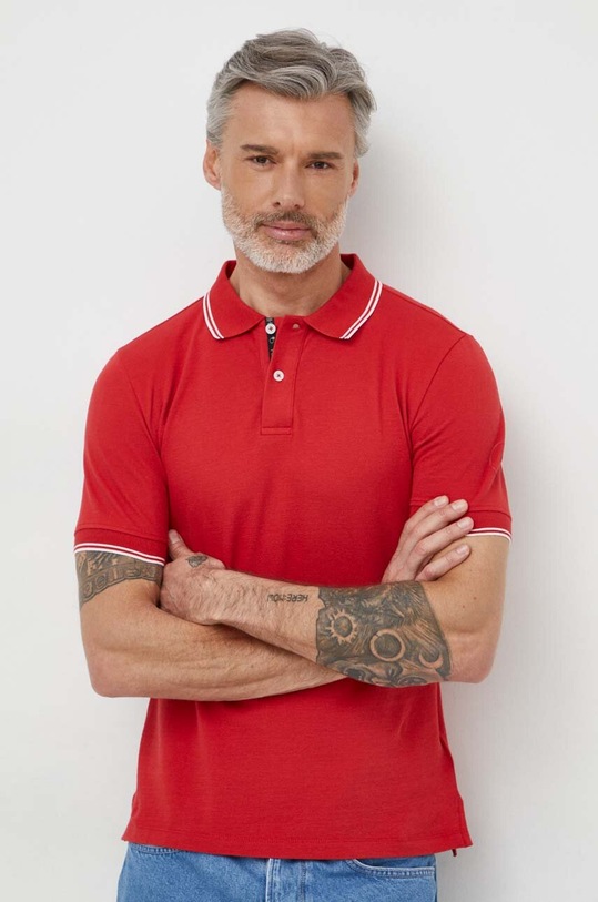 Polo tričko Geox M4510R-T3088 M POLO hladký červená M4510R.T3088.F7233