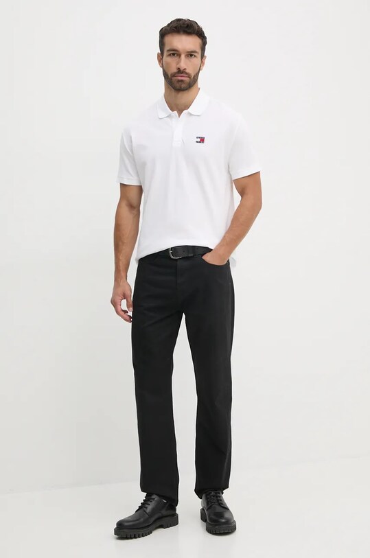 Tommy Jeans polo de bumbac DM0DM18314 alb AW24