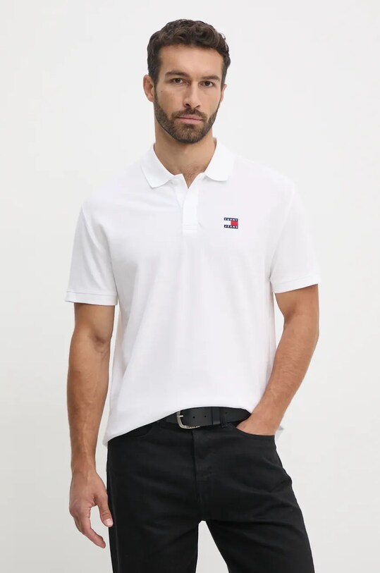 Tommy Jeans polo de bumbac alb DM0DM18314