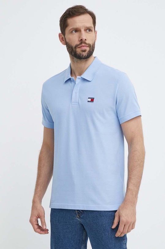 Tommy Jeans polo bawełniane bawełna niebieski DM0DM18314