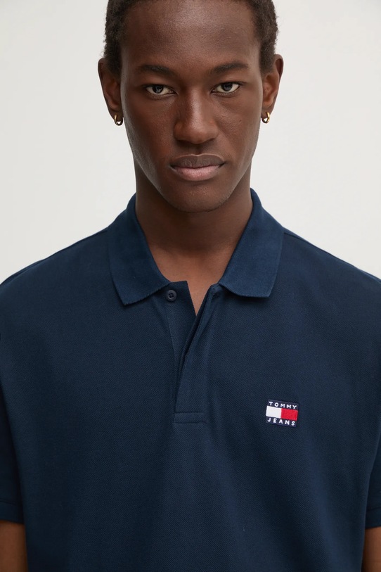 Tommy Jeans polo bawełniane granatowy DM0DM18314
