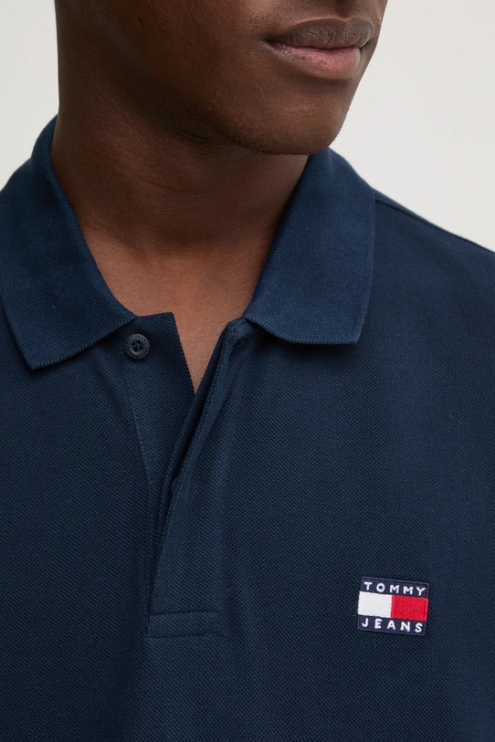 Tommy Jeans polo bawełniane DM0DM18314 granatowy