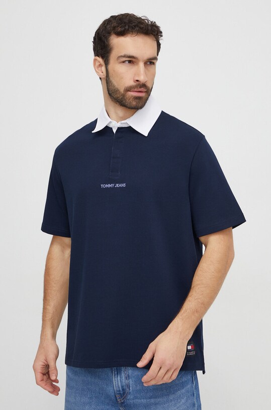 Odzież Tommy Jeans polo bawełniane DM0DM18924 granatowy