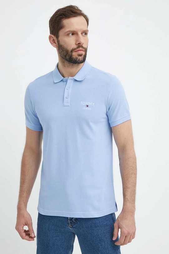 Tommy Jeans polo bawełniane DM0DM18927 niebieski SS24