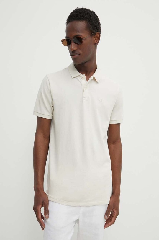 Hollister Co. polo z elastanem beżowy KI324.4002.178