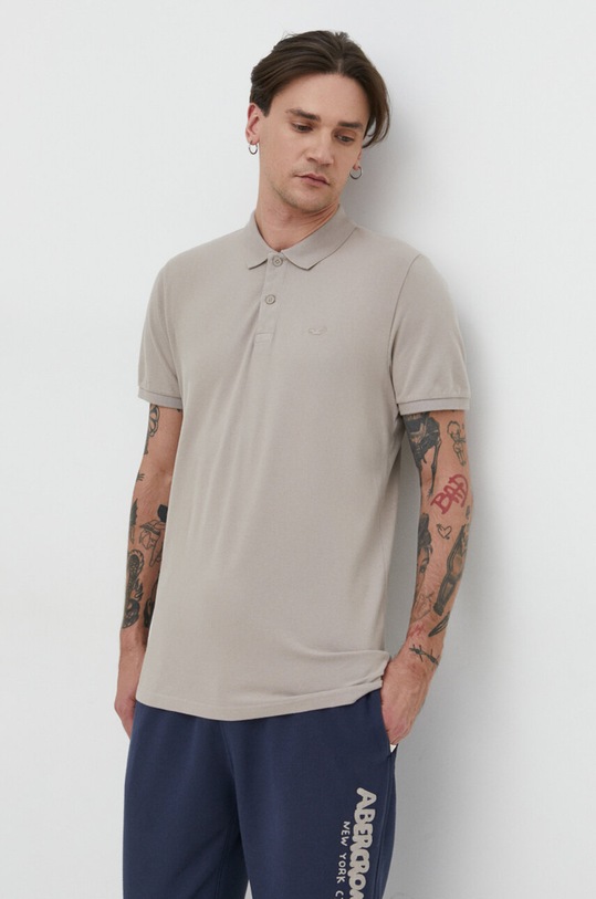 Hollister Co. polo z elastanem beżowy KI324.4004.411