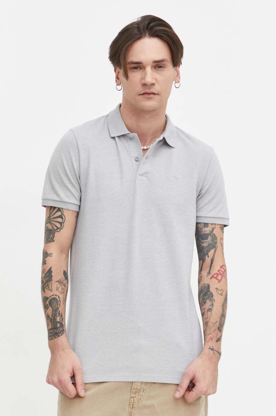 Polo tričko Hollister Co. hladký šedá KI324.4012.112
