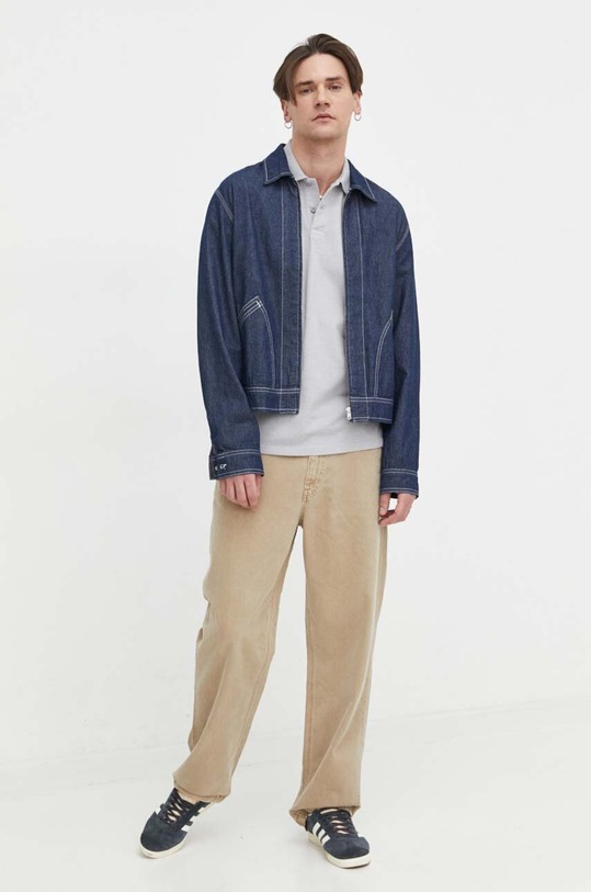 Polo tričko Hollister Co. KI324.4012.112 šedá SS24