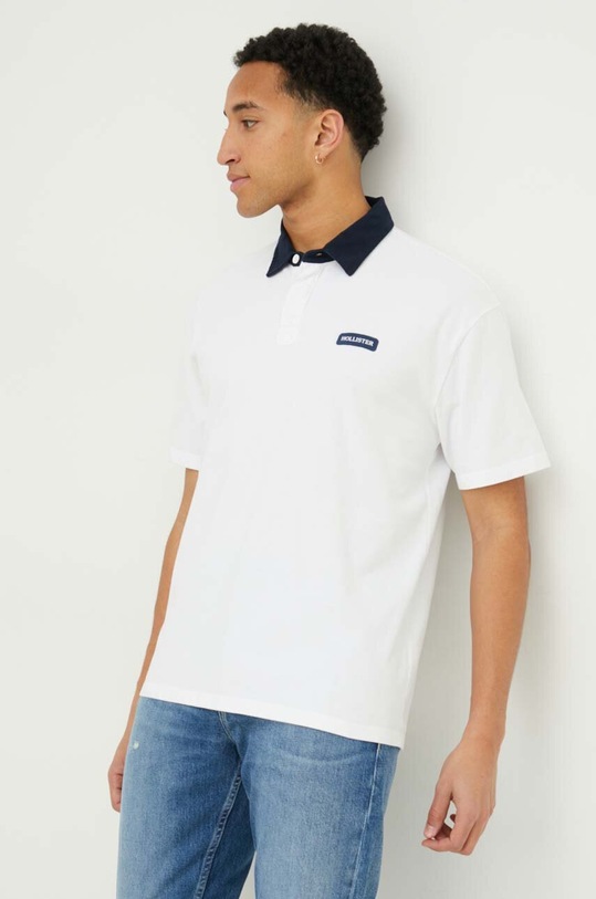 Bavlněné polo tričko Hollister Co. bílá KI324.4059.100