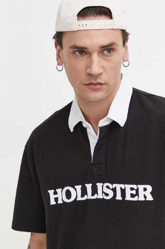 Hollister Co. polo bawełniane czarny KI324.4059.901