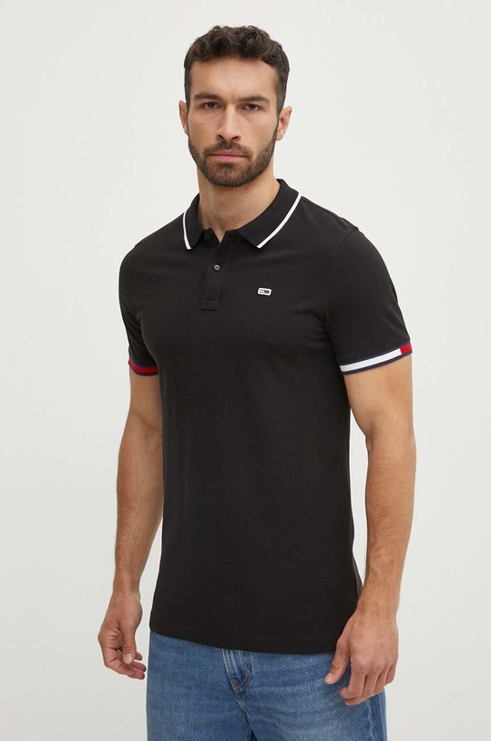 Tommy Jeans polo bawełniane bawełna czarny DM0DM12963