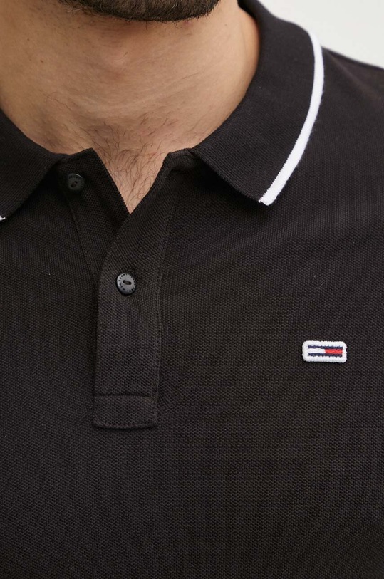 Tommy Jeans polo bawełniane czarny DM0DM12963