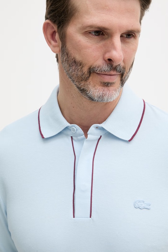 Lacoste polo męskie bawełniane z elastanem niebieski PH8184