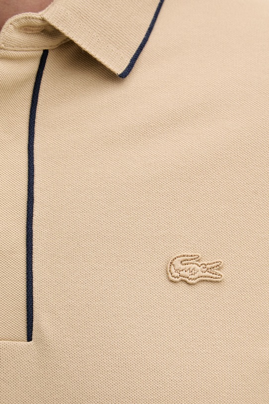 Lacoste polo męskie bawełniane z elastanem PH8184 beżowy