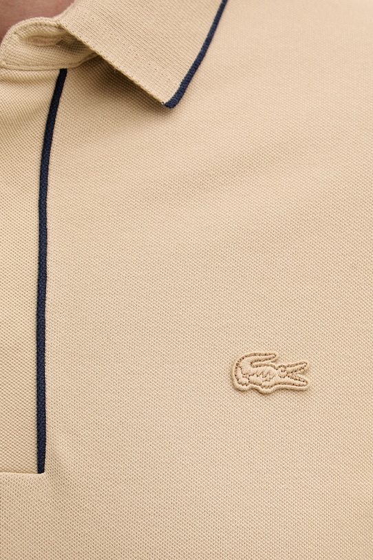 Lacoste polo męskie bawełniane z elastanem PH8184 beżowy