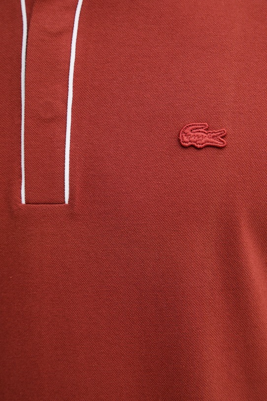Lacoste polo męskie bawełniane z elastanem PH8184 pomarańczowy