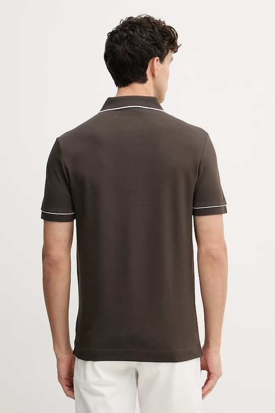 Odzież Lacoste polo męskie bawełniane z elastanem PH8184 brązowy