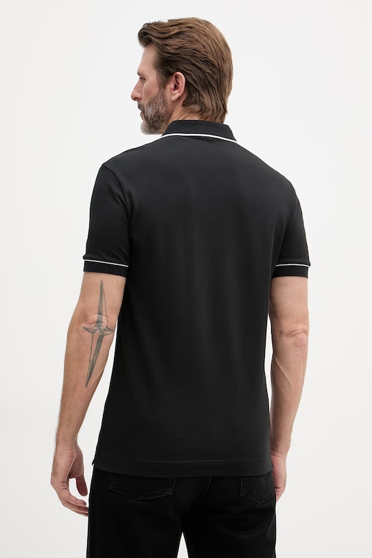 Oblečení Lacoste polo pánské bavlněné s elastanem PH8184 černá