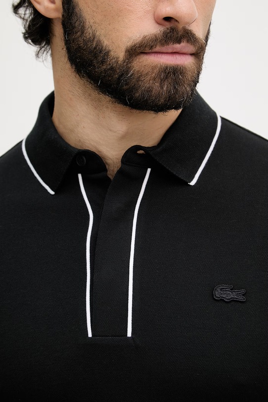 Lacoste polo da uomo in cotone con elastan PH8184 nero