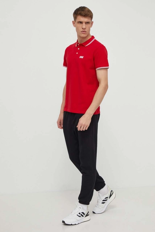 Helly Hansen polo de bumbac 34297 rosu SS25