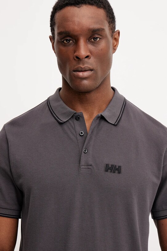 Helly Hansen polo bawełniane szary 34297