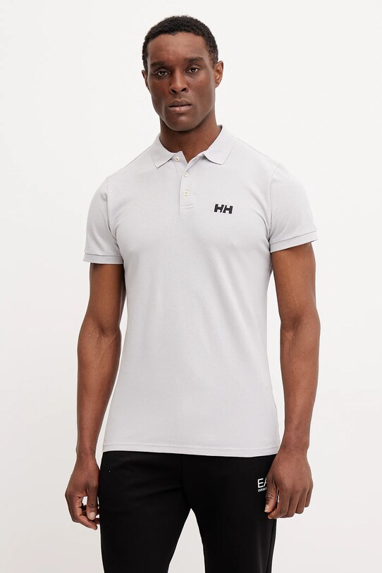 Хлопковое поло Helly Hansen хлопок серый 34298