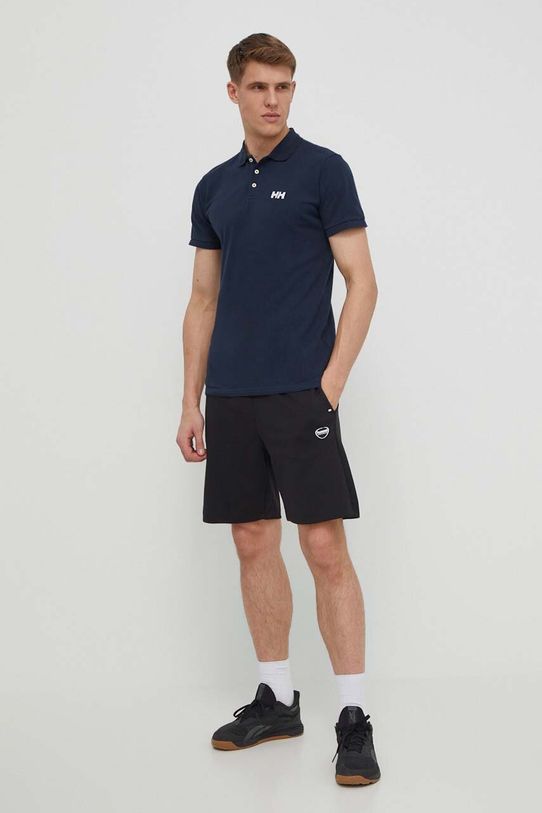 Helly Hansen polo bawełniane 34298 granatowy SS25