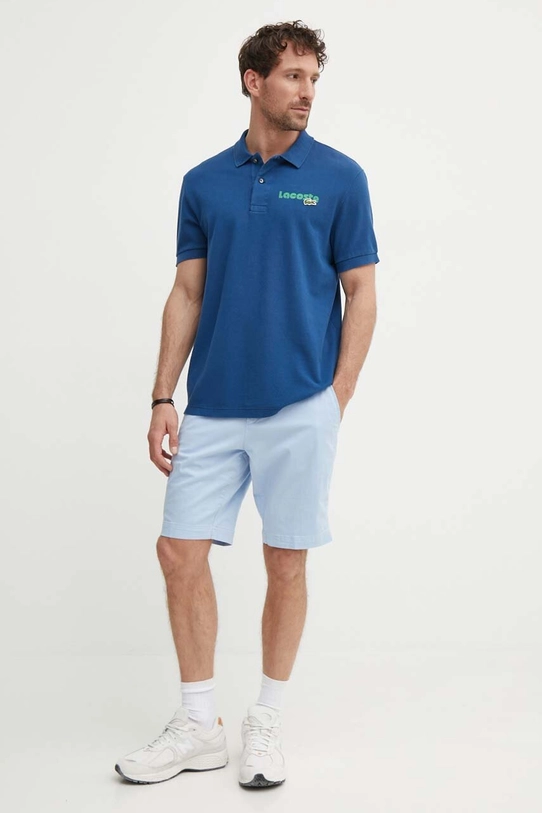 Pamučna polo majica Lacoste PH7426 plava SS24