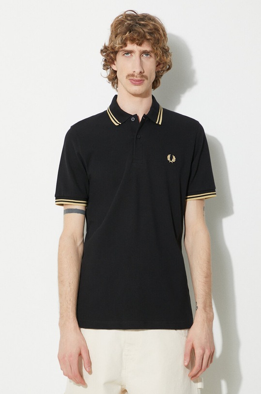 Fred Perry cotton polo shirt Twin Tipped Shirt cotton black M12.157