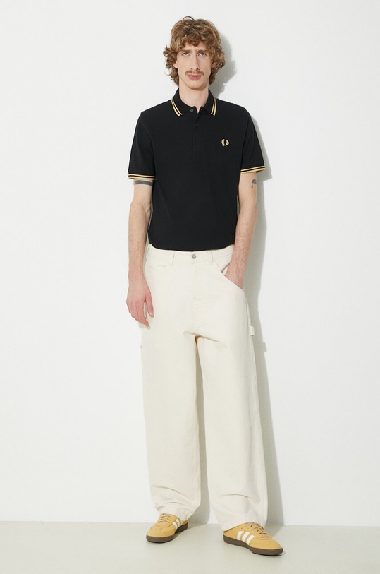 Fred Perry cotton polo shirt Twin Tipped Shirt M12.157 black SS24