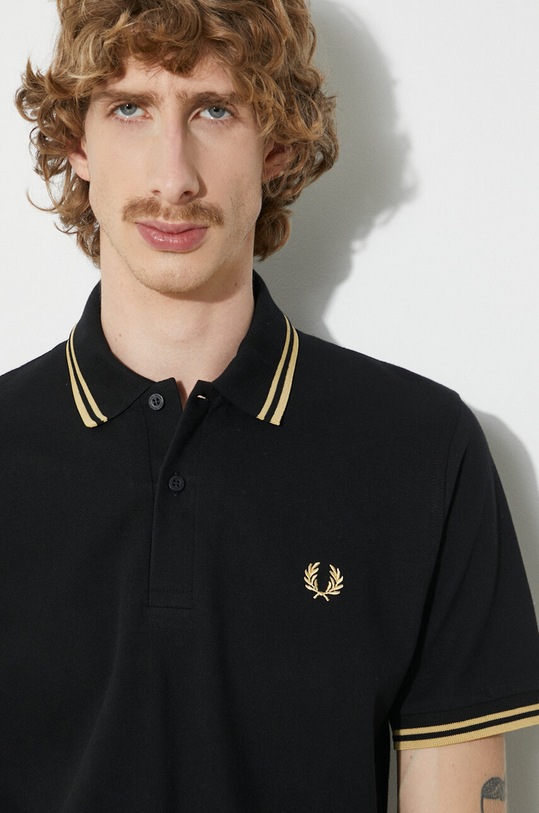 Fred Perry cotton polo shirt Twin Tipped Shirt M12.157 black