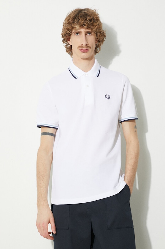 Fred Perry polo bawełniane Twin Tipped Shirt bawełna beżowy M12.300