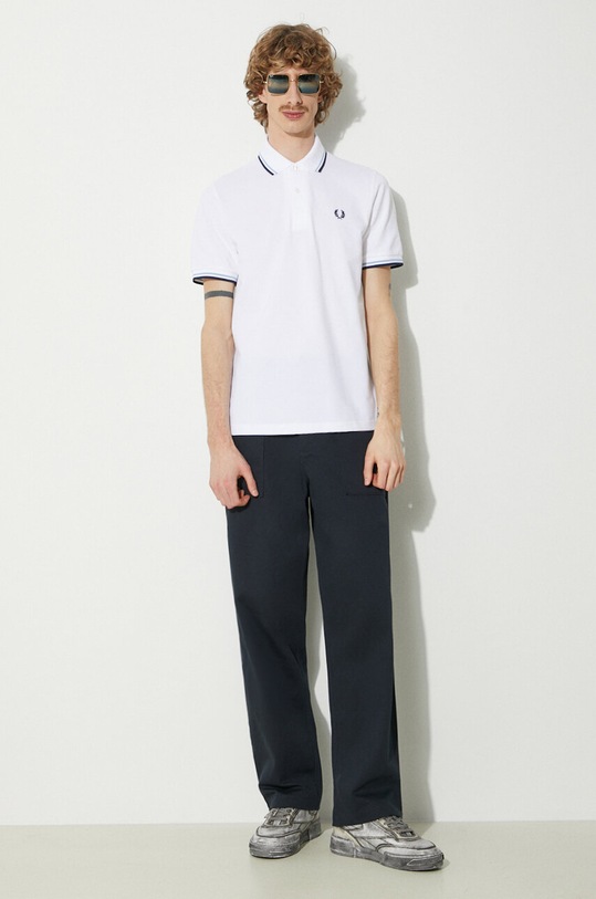 Fred Perry polo bawełniane Twin Tipped Shirt M12.300 beżowy SS24