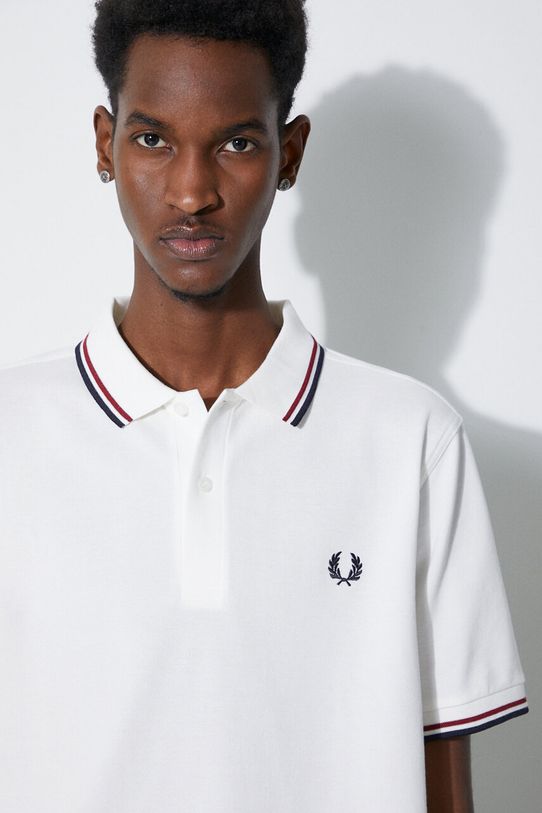 Хлопковое поло Fred Perry Twin Tipped Shirt хлопок белый M3600.T60