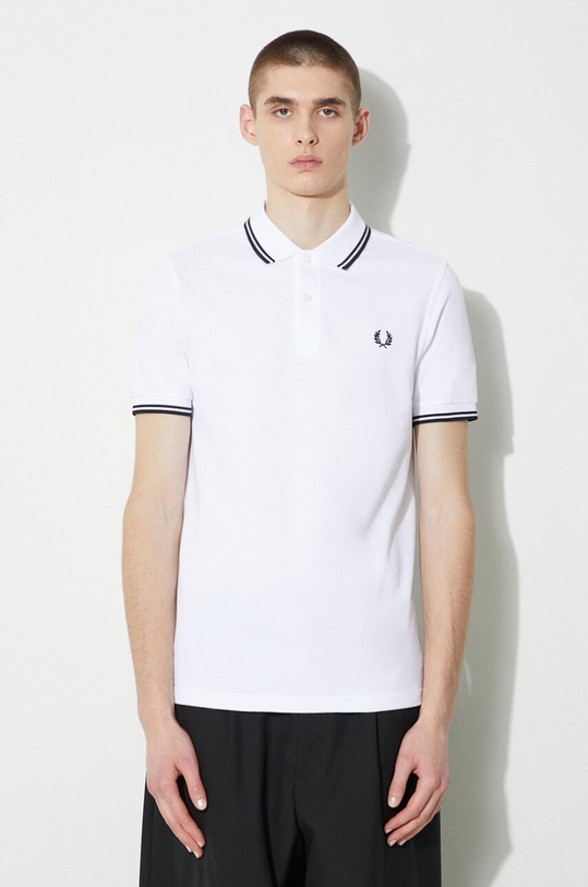 Odzież Fred Perry polo bawełniane Twin Tipped Shirt M3600.200 biały