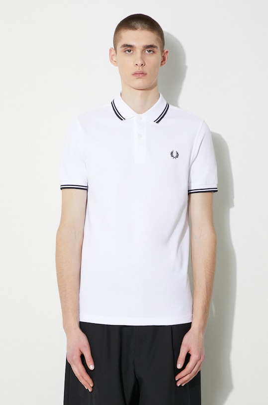 Odzież Fred Perry polo bawełniane Twin Tipped Shirt M3600.200 biały