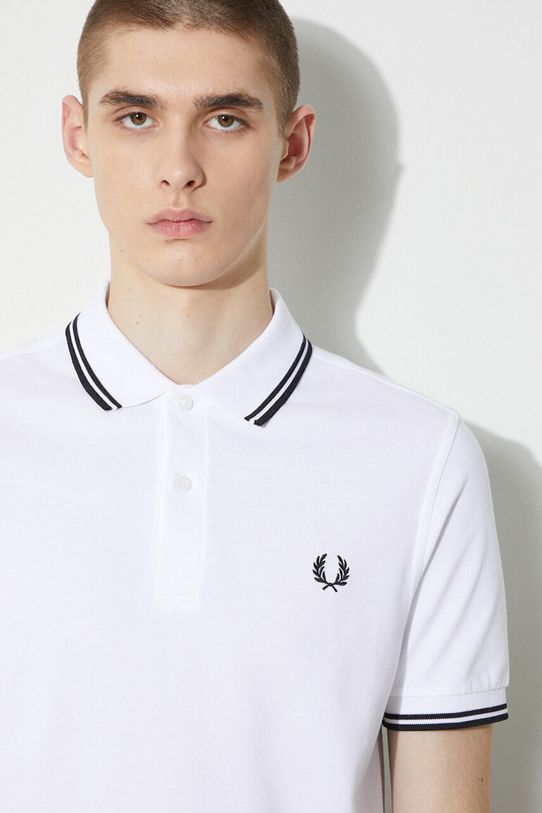 Fred Perry polo in cotone Twin Tipped Shirt M3600.200 bianco