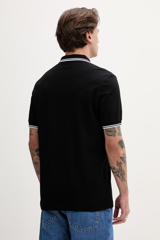 Oblečenie Bavlnené polo tričko Fred Perry Twin Tipped Shirt M3600.350 čierna