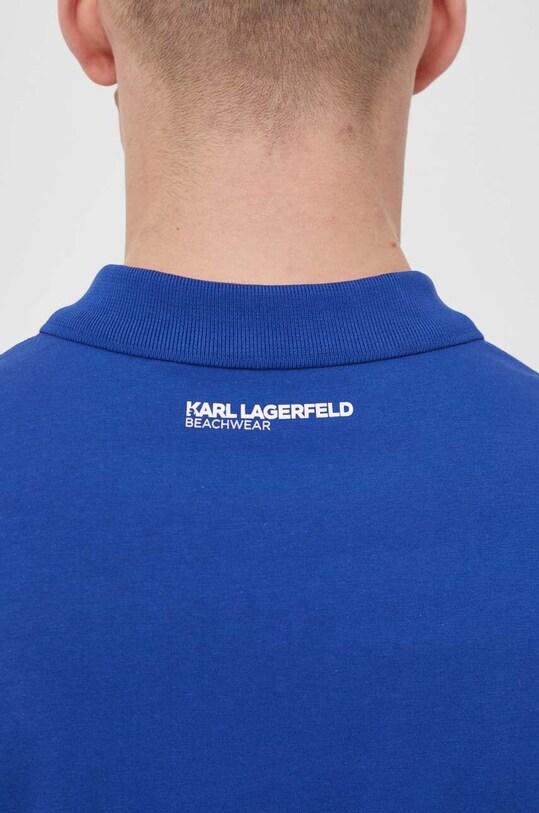Бавовняне поло Karl Lagerfeld блакитний 241M2206