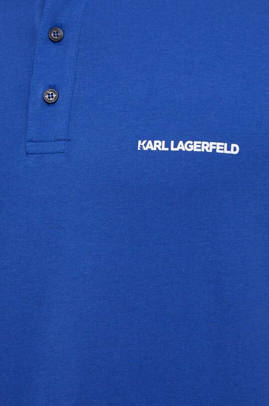 Бавовняне поло Karl Lagerfeld 241M2206 блакитний