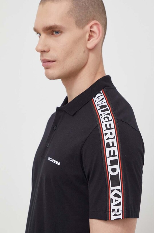 Îmbrăcăminte Karl Lagerfeld polo de bumbac 241M2206 negru