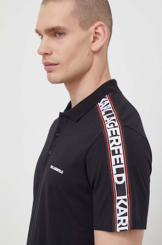Odzież Karl Lagerfeld polo bawełniane 241M2206 czarny
