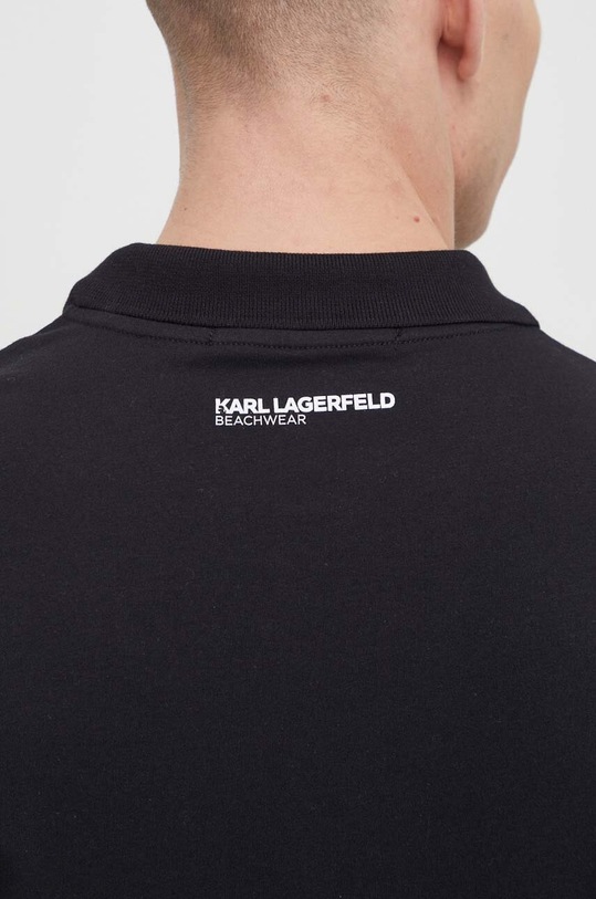 Karl Lagerfeld polo bawełniane czarny 241M2206