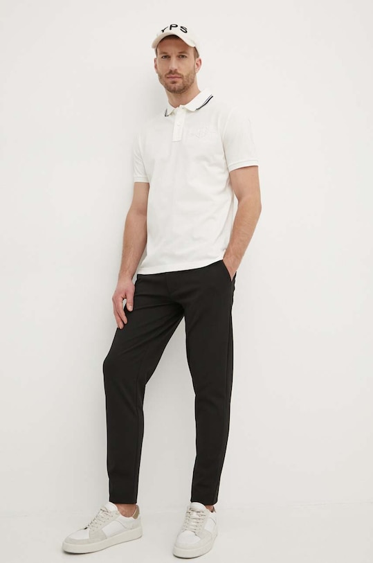 Βαμβακερό μπλουζάκι πόλο Gant 2013039 μπεζ SS24