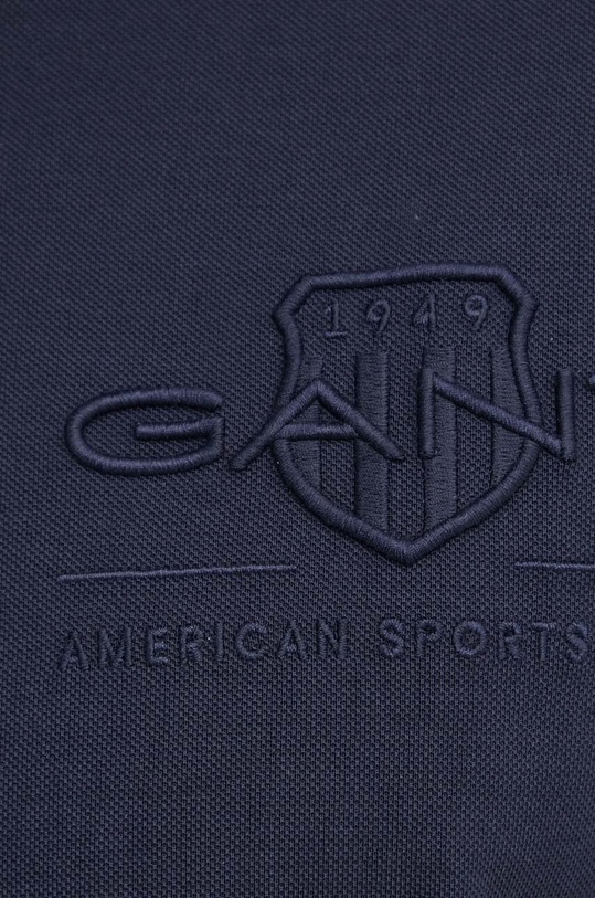 Βαμβακερό μπλουζάκι πόλο Gant 2013039 σκούρο μπλε